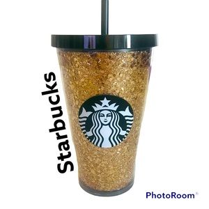Christmas Starbucks Holiday Gold Sparkle Tumbler